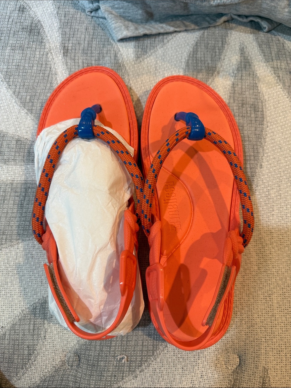 Melissa Woman’s Bright Orange Rope-Trim Sandals - Size 9 - Brand New